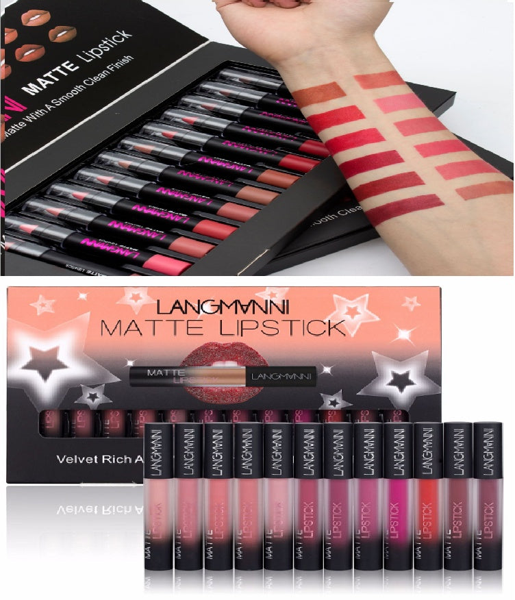 LANGMANNI Matte Long Lasting Velvet Waterproof Lipstick Set