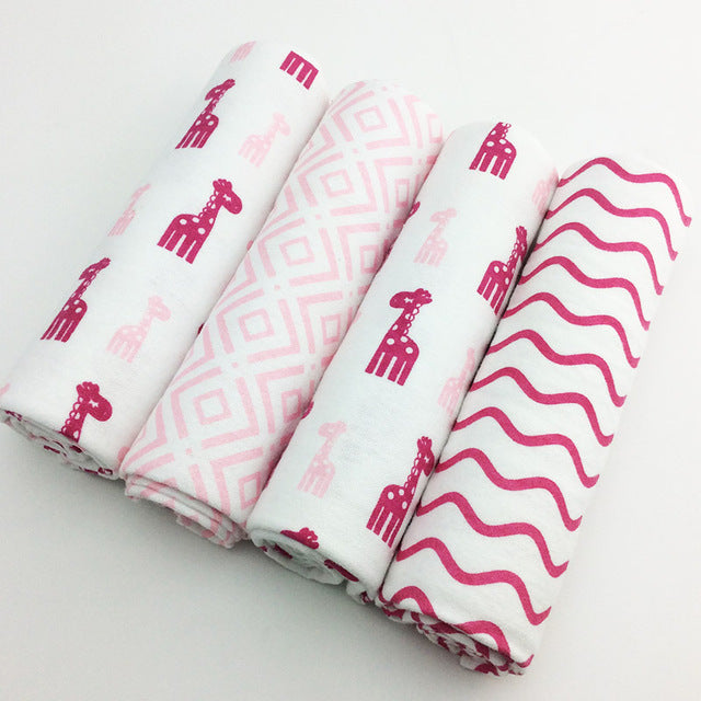 4Pcs Cotton Baby Blanket
