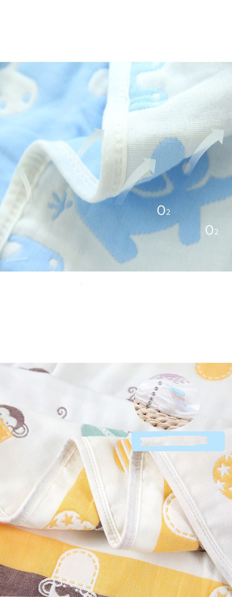 4Pcs Cotton Baby Blanket