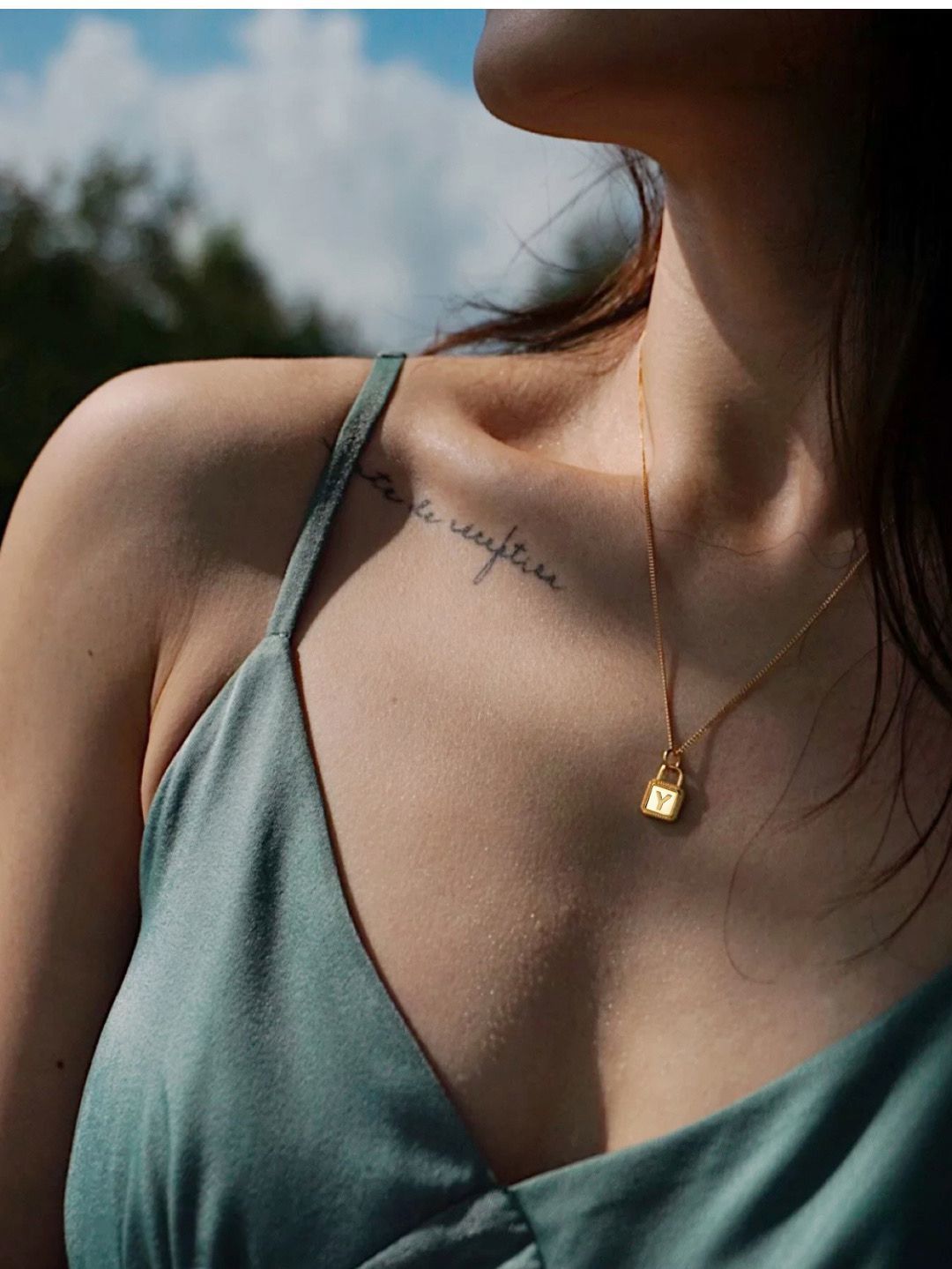26 Letters Padlock 18K Gold Plated Necklace