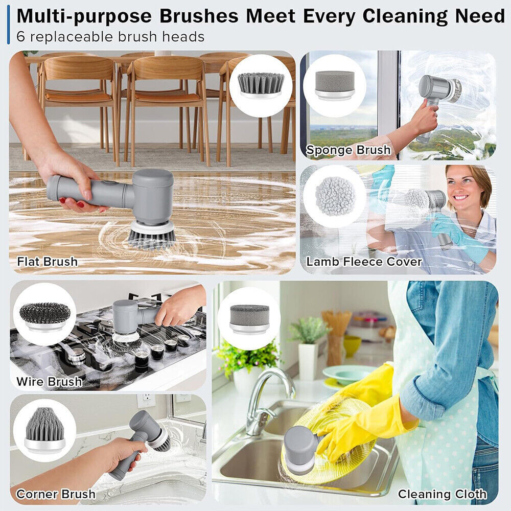 Rechargeable Electric Cordless Spin cleaning Brush