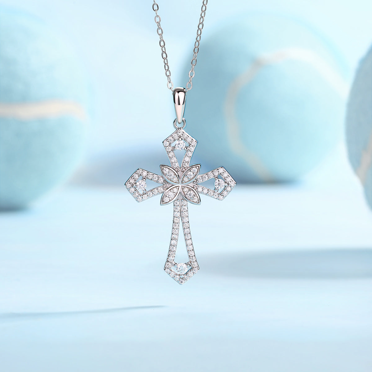 Force Luxury Diamond Necklace Set With Mossan Diamond Silver Ornaments