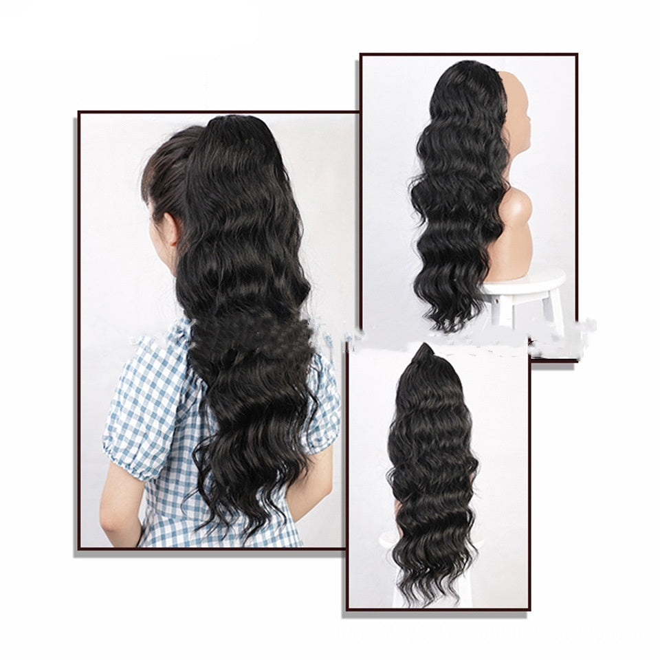 Natural Black Drawstring Ponytail Wigs