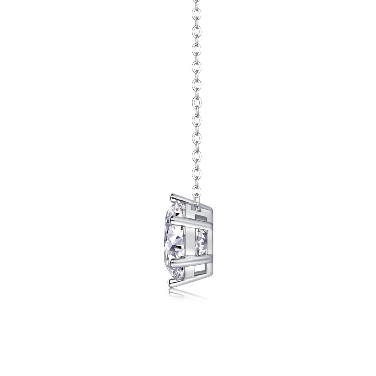 Rose Luxury Diamond Necklace Set With Mosan Diamond Silver Ornaments