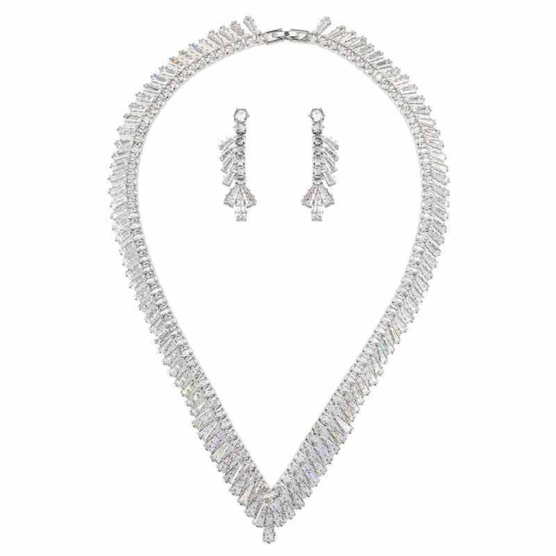 Zircon Necklace Earring Set
