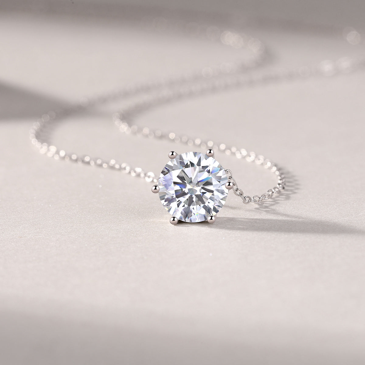 Rose Luxury Diamond Necklace Set With Mosan Diamond Silver Ornaments