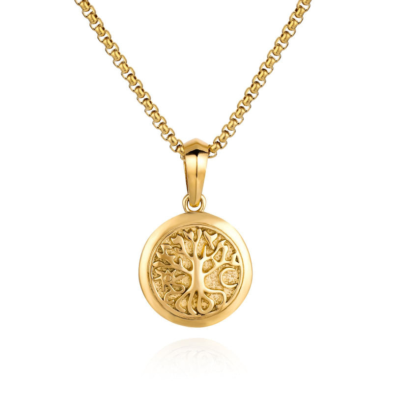 Stainless Steel Coin 18K Gold Plated Necklace