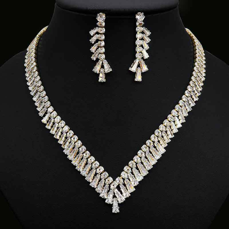 Zircon Necklace Earring Set