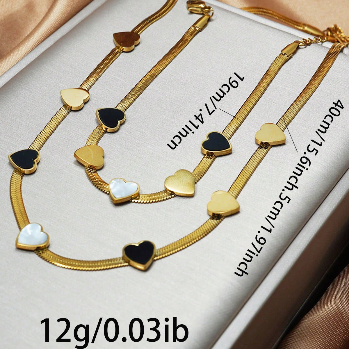 Lxalry 18K Gold Plated Heart Mirror Jewelry Set