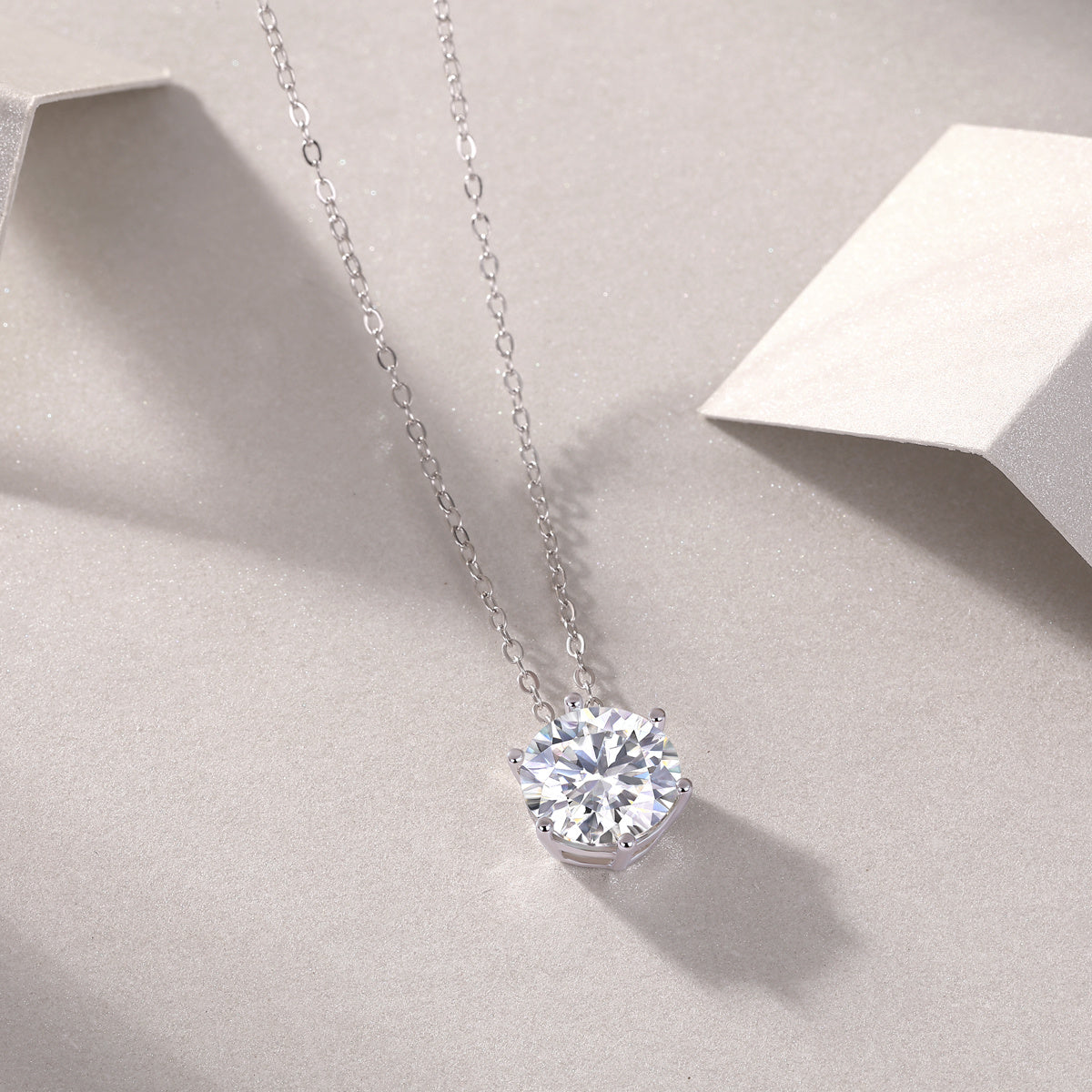 Rose Luxury Diamond Necklace Set With Mosan Diamond Silver Ornaments