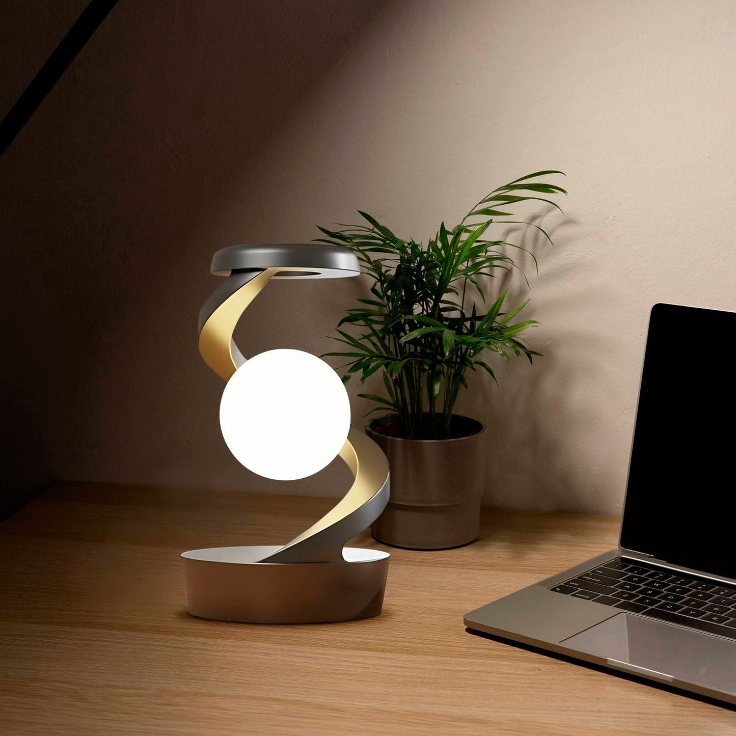 Rotating Moon Lamp With Wireless Charging