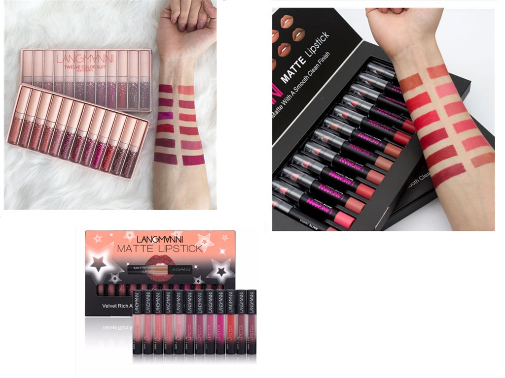 LANGMANNI Matte Long Lasting Velvet Waterproof Lipstick Set