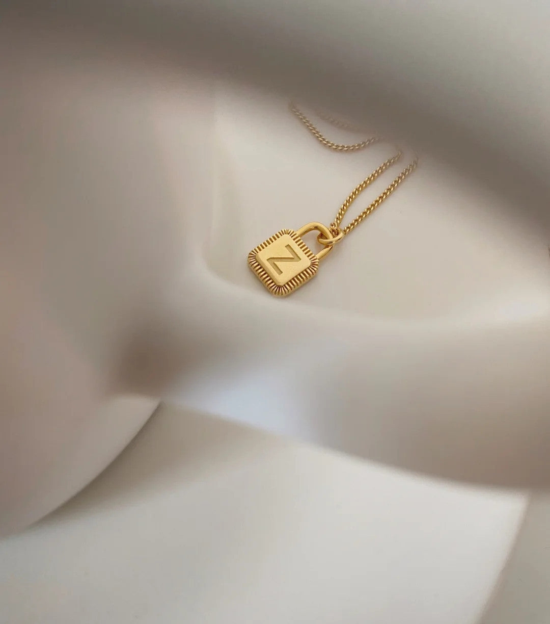 26 Letters Padlock 18K Gold Plated Necklace