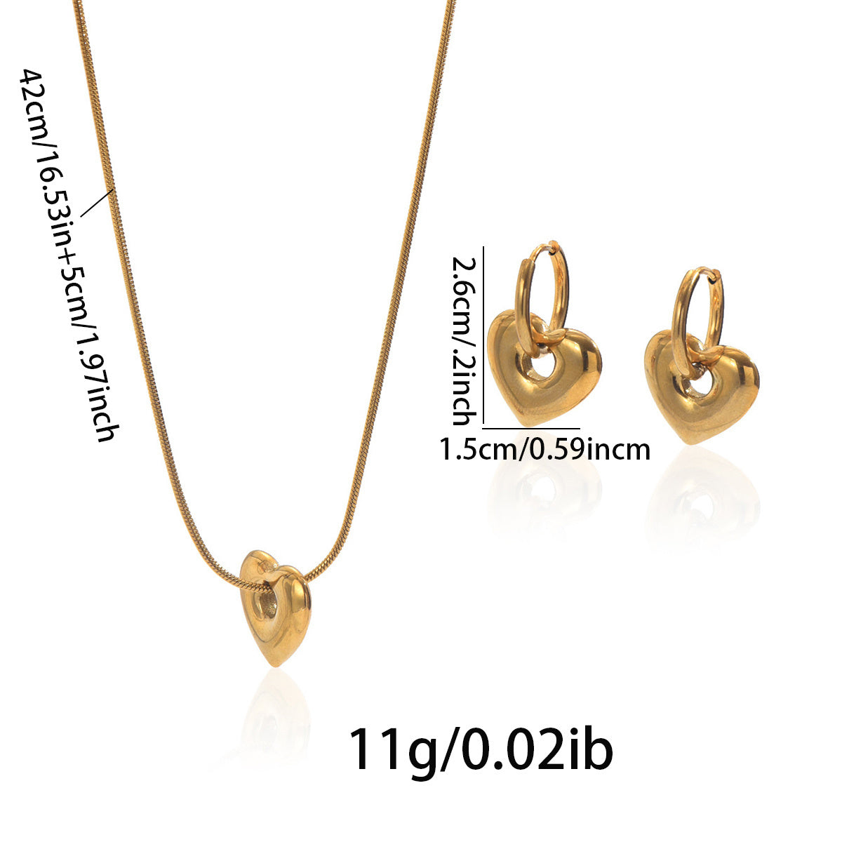 Luxury Lxalry 18K Gold Plated Hollow Heart Hypoallergenic Necklace
