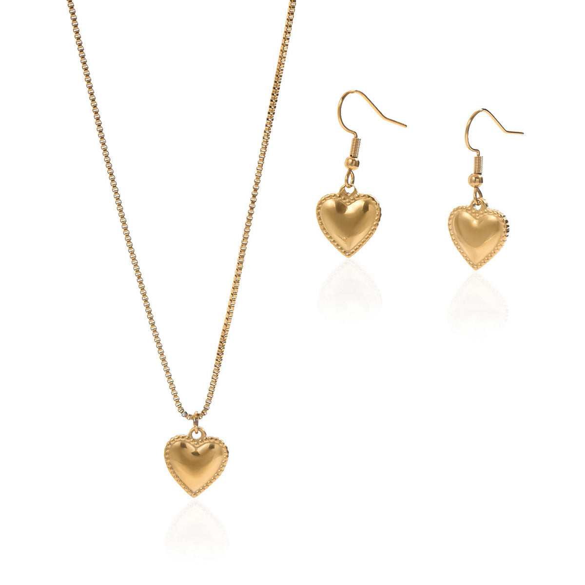 Luxury Lxalry 18K Gold Plated Symmetrical Heart Hypoallergenic Necklace