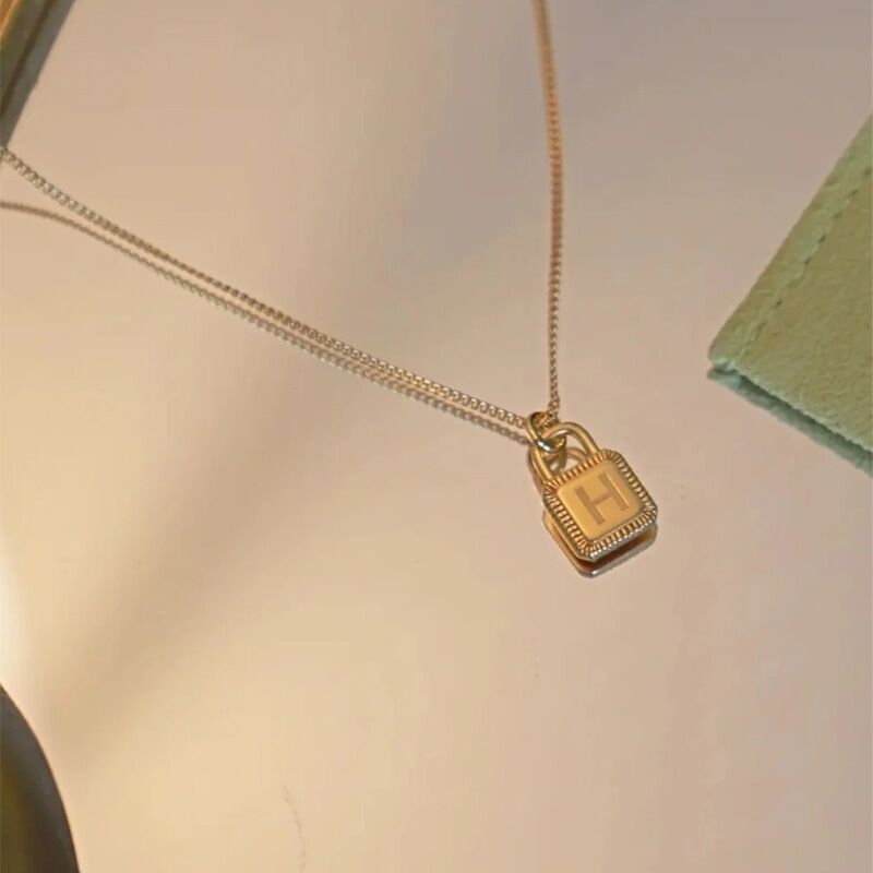 26 Letters Padlock 18K Gold Plated Necklace