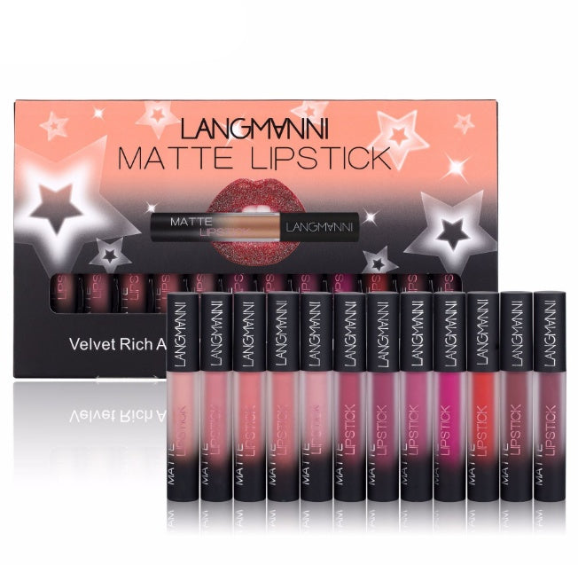 LANGMANNI Matte Long Lasting  Velvet Waterproof Lipstick Set