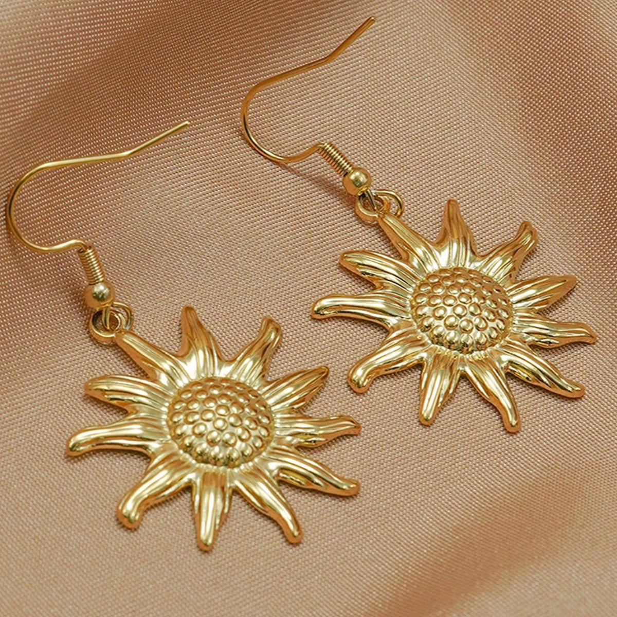 Lxalry 18K Gold Plated Sun Mirror Jewellery Set
