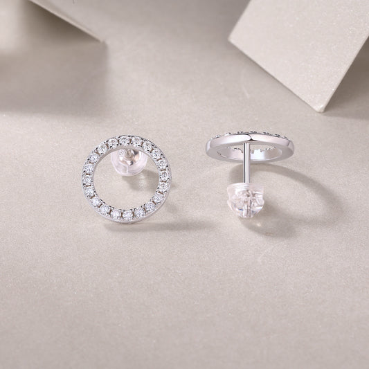 Luxury Diamond Set Maisonette Silver Stud Earrings