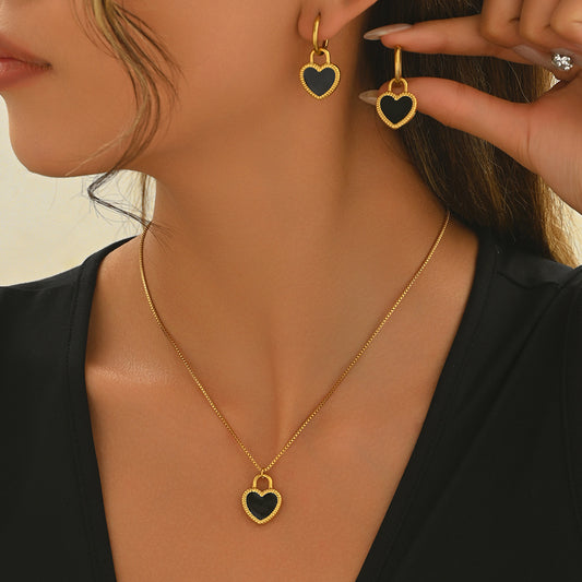 Luxury Lxalry 18K Gold Plated Stainless Steel Heart Mirror  Hypoallergenic Necklace ..Luxury Gift For Her