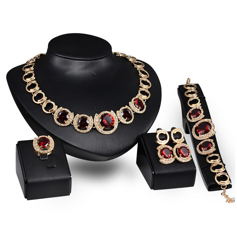 Red Zircon Bridal Set