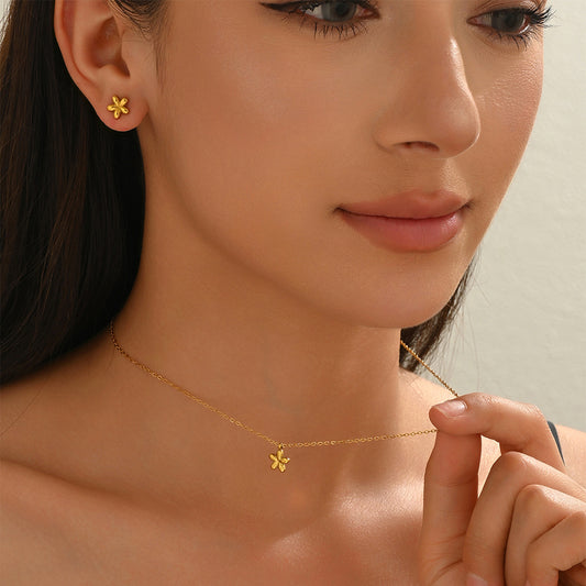 Lxalry 18K Gold Plated 5 Petal Floral Mirror Set