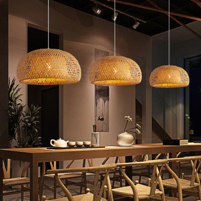 Bamboo Woven Japanese Creative Pastoral Chandelier