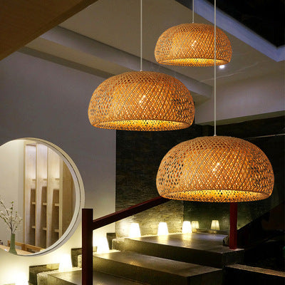 Bamboo Woven Japanese Creative Pastoral Chandelier