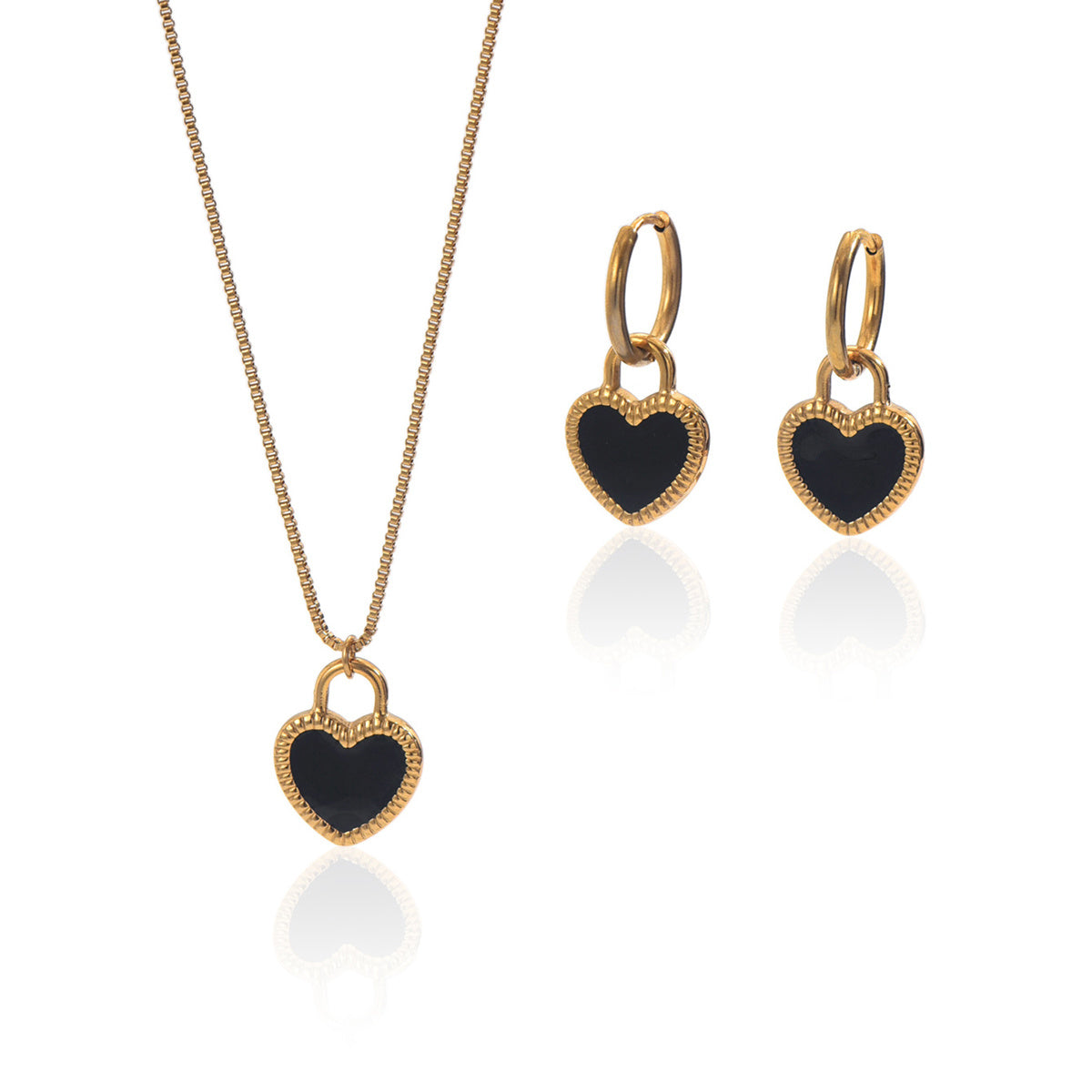 Luxury Lxalry 18K Gold Plated Stainless Steel Heart Mirror  Hypoallergenic Necklace ..Luxury Gift For Her