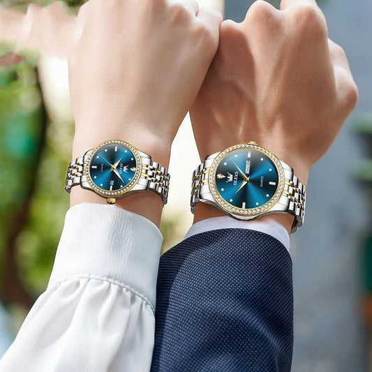 His and Hers Diamond-embedded Watch