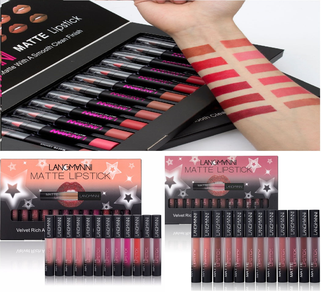 LANGMANNI Matte Long Lasting  Velvet Waterproof Lipstick Set