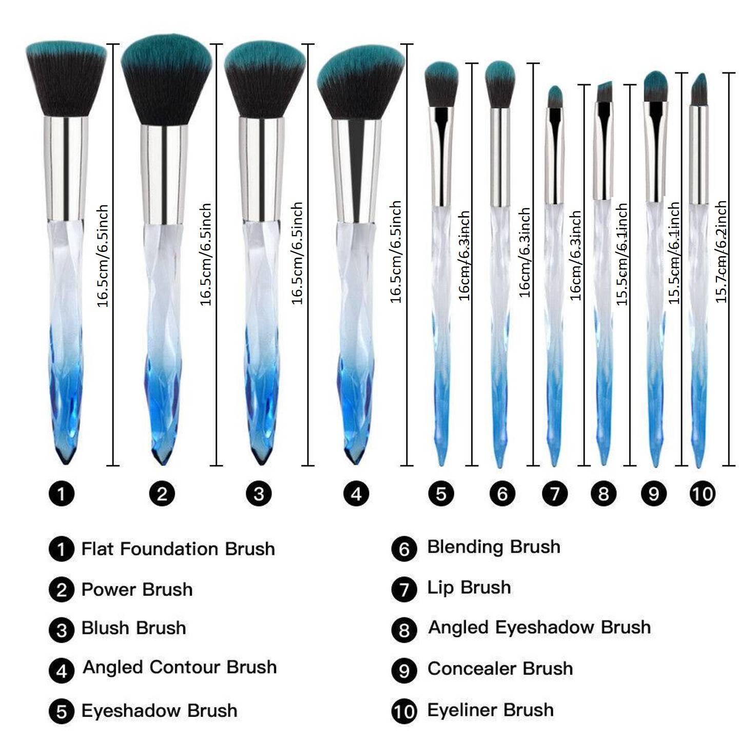 Crystal Blue Professional Makeup Brush