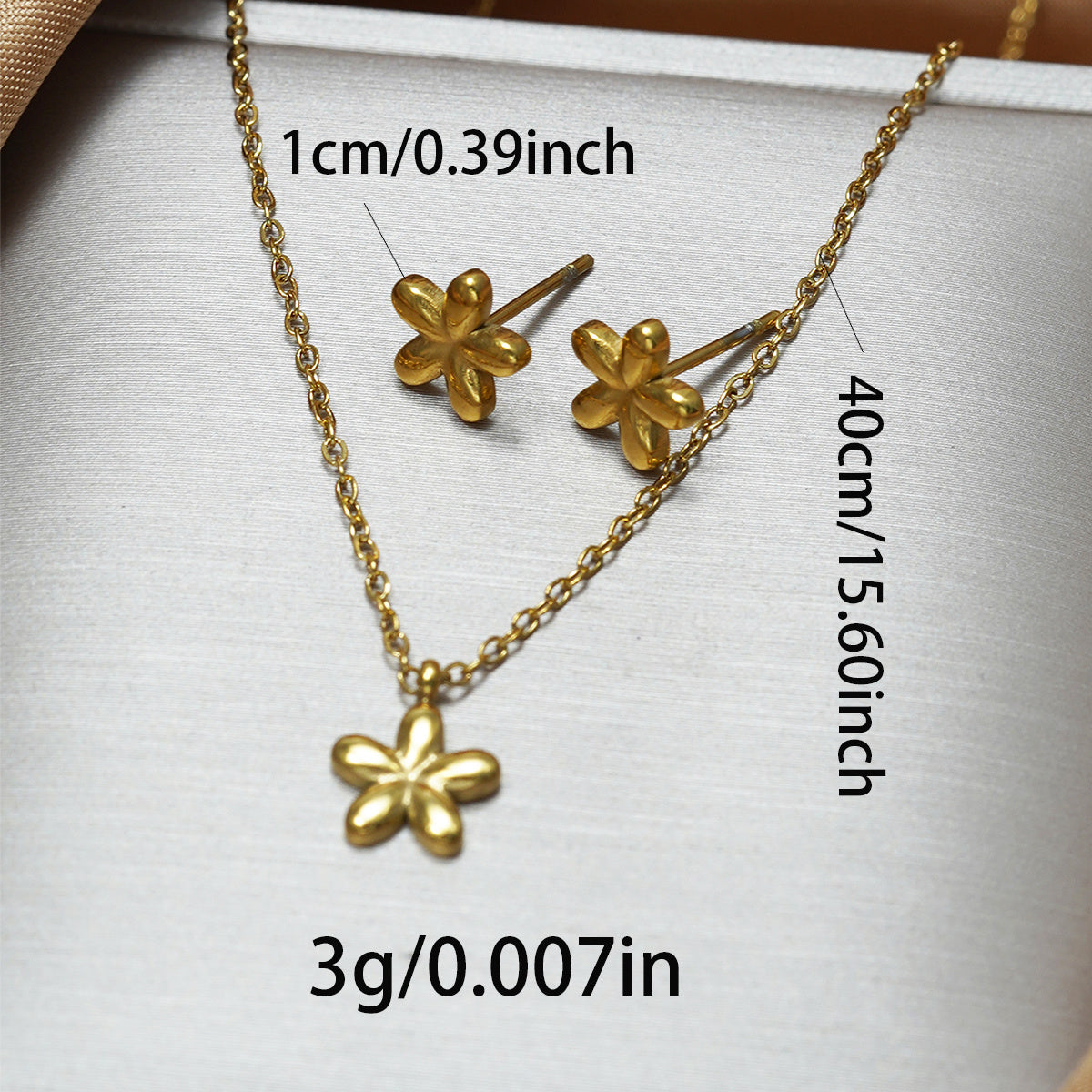 Lxalry 18K Gold Plated 5 Petal Floral Mirror Set