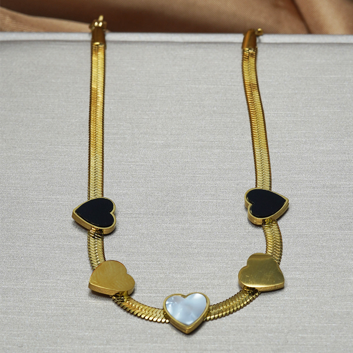 Lxalry 18K Gold Plated Heart Mirror Jewelry Set