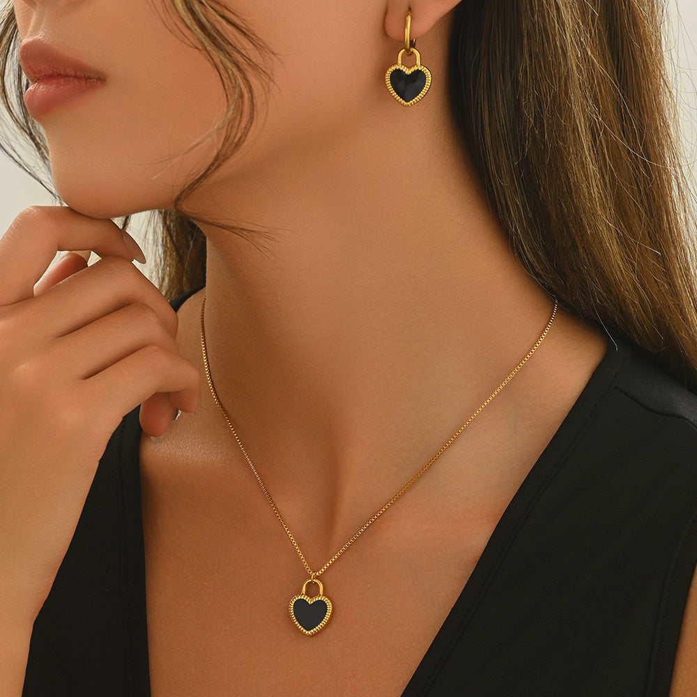 Luxury Lxalry 18K Gold Plated Stainless Steel Heart Mirror  Hypoallergenic Necklace ..Luxury Gift For Her
