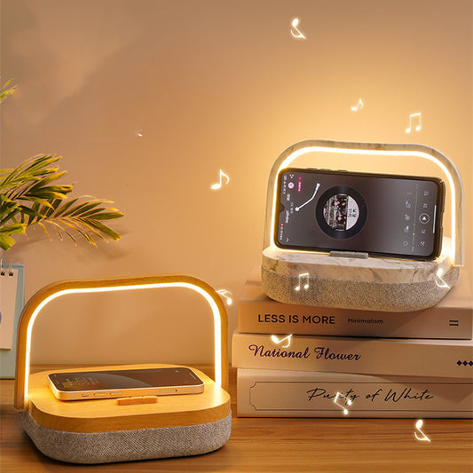 Desk Lamp With Wireless Charging and Speaker