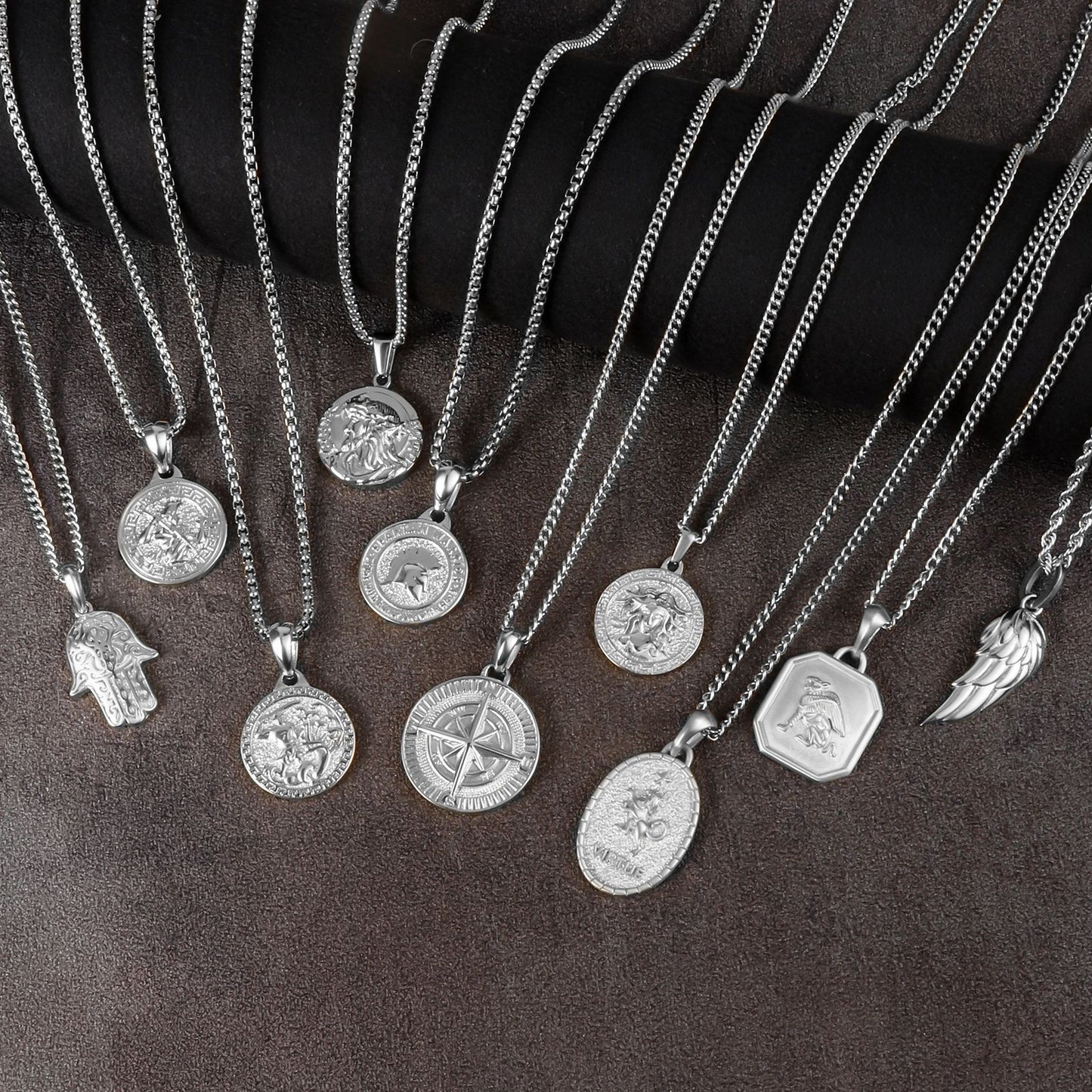 Stainless Steel Coin 18K Gold Plated Necklace