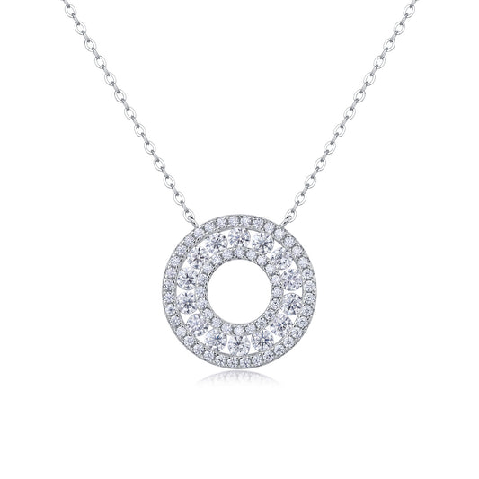 Luxury Fashion Diamond Necklace Set With Mosan Diamond Silver Ornaments