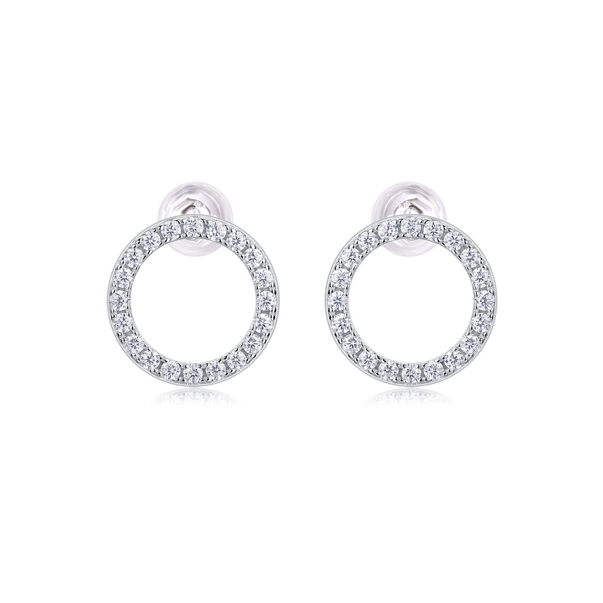 Luxury Diamond Set Maisonette Silver Stud Earrings