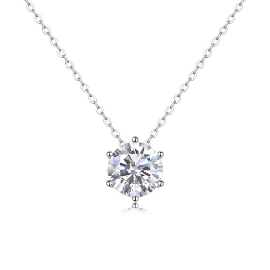 Rose Luxury Diamond Necklace Set With Mosan Diamond Silver Ornaments