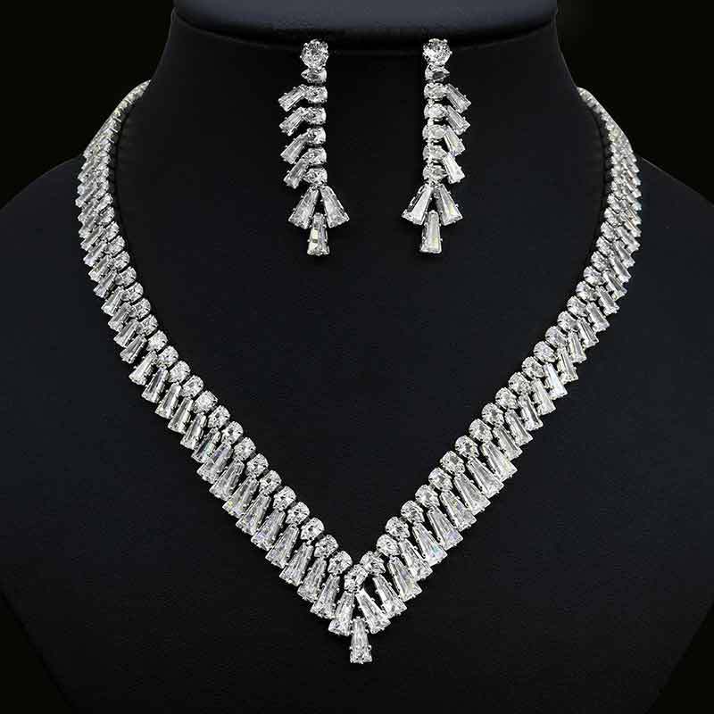 Zircon Necklace Earring Set