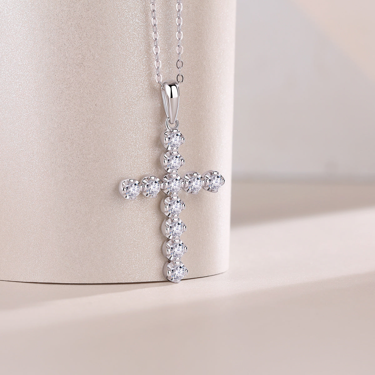 Luxury Necklace Set With Mosan Diamond Silver Ornaments
