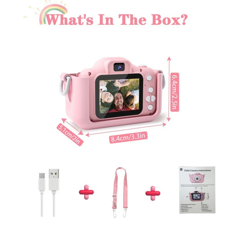Pink Cat Camera for Photos, Videos, has 8 Filters For Selfie Mode with Built In 400mAh Battery.