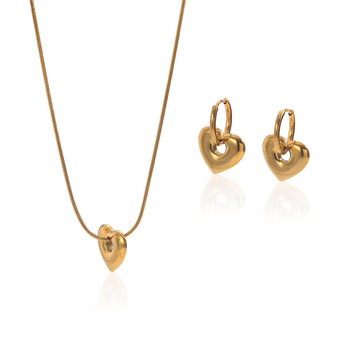 Luxury Lxalry 18K Gold Plated Hollow Heart  Hypoallergenic Necklace
