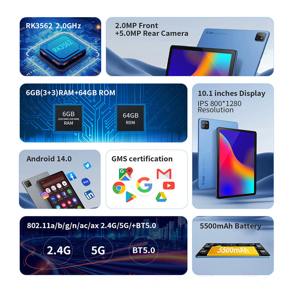 G-tab T9 10.1 Inch Android 14 Tablet