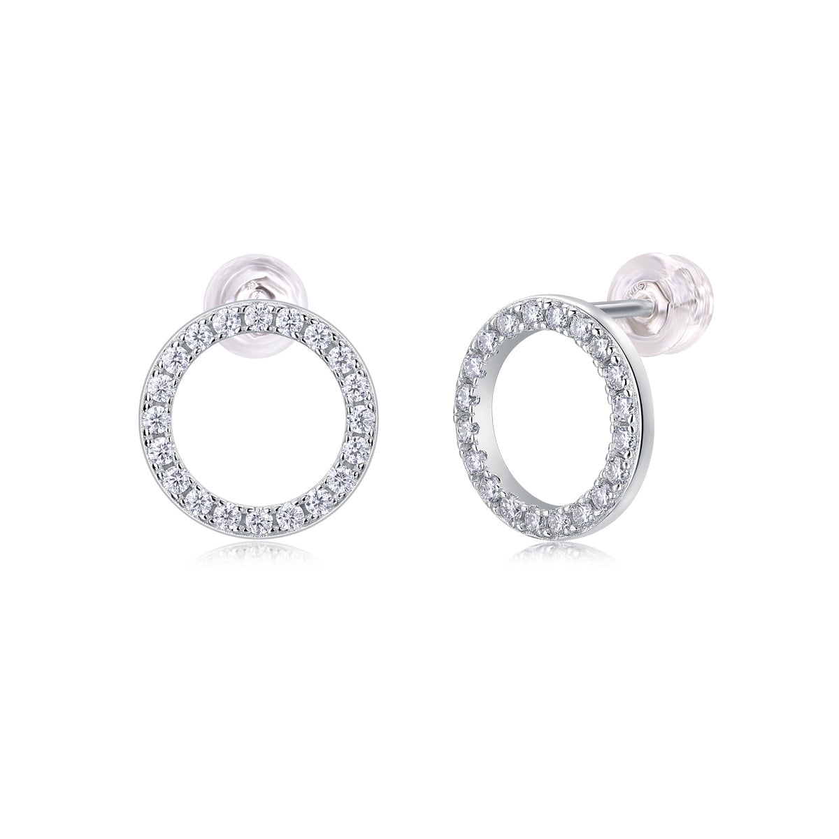 Luxury Diamond Set Maisonette Silver Stud Earrings