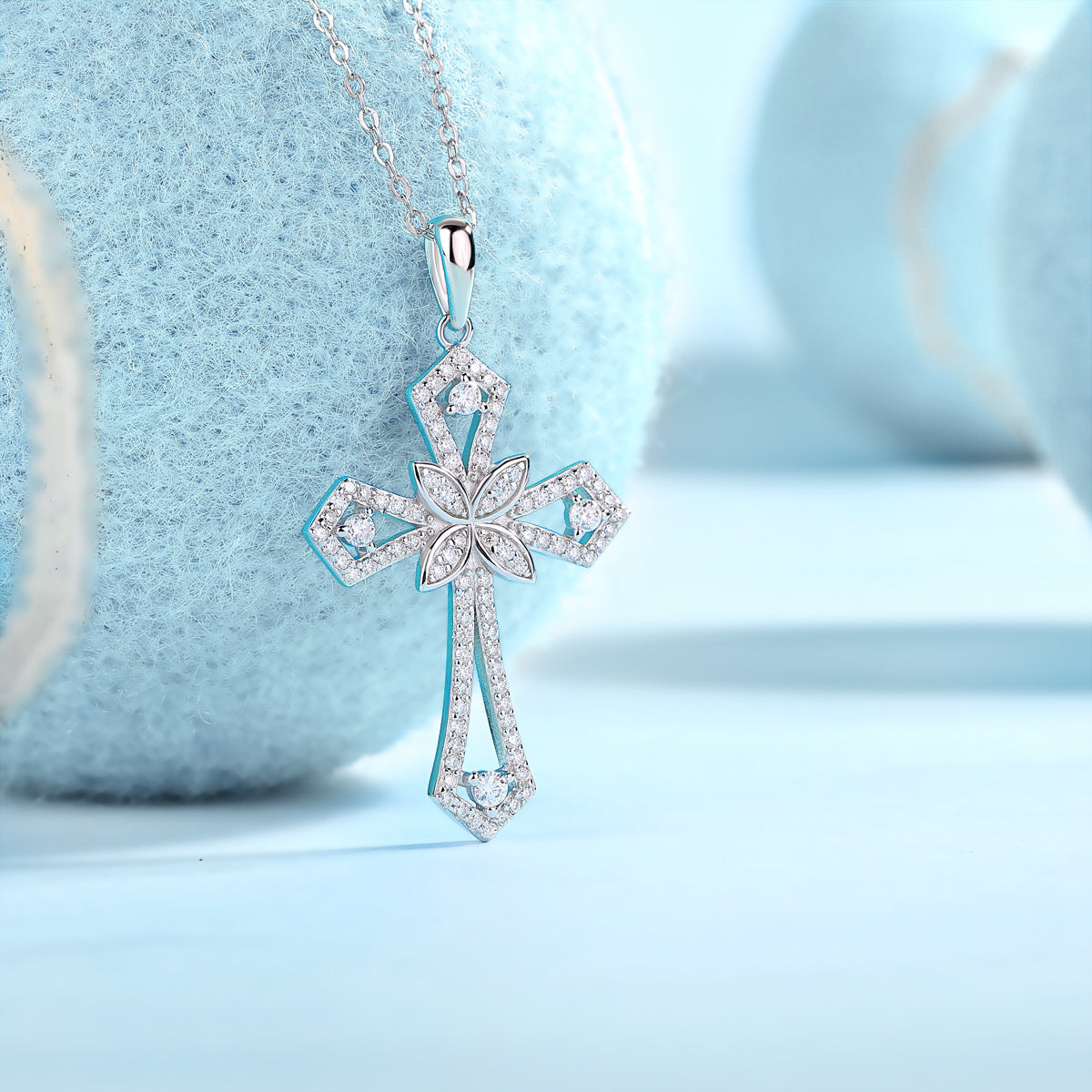 Force Luxury Diamond Necklace Set With Mossan Diamond Silver Ornaments
