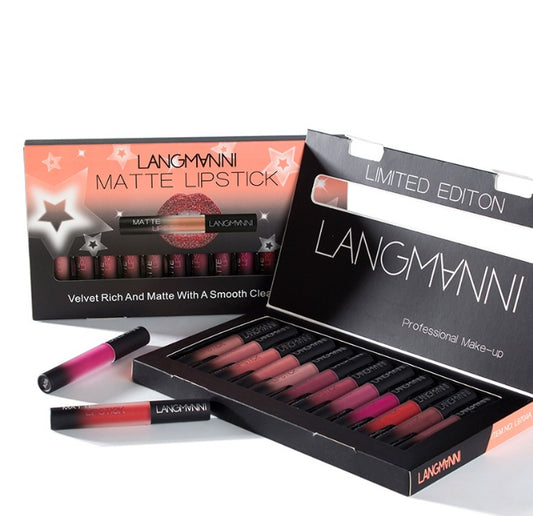 LANGMANNI Matte Long Lasting  Velvet Waterproof Lipstick Set