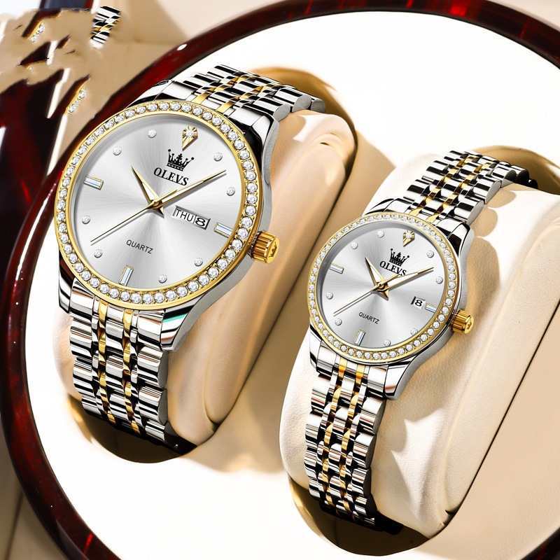 His and Hers Diamond-embedded Watch