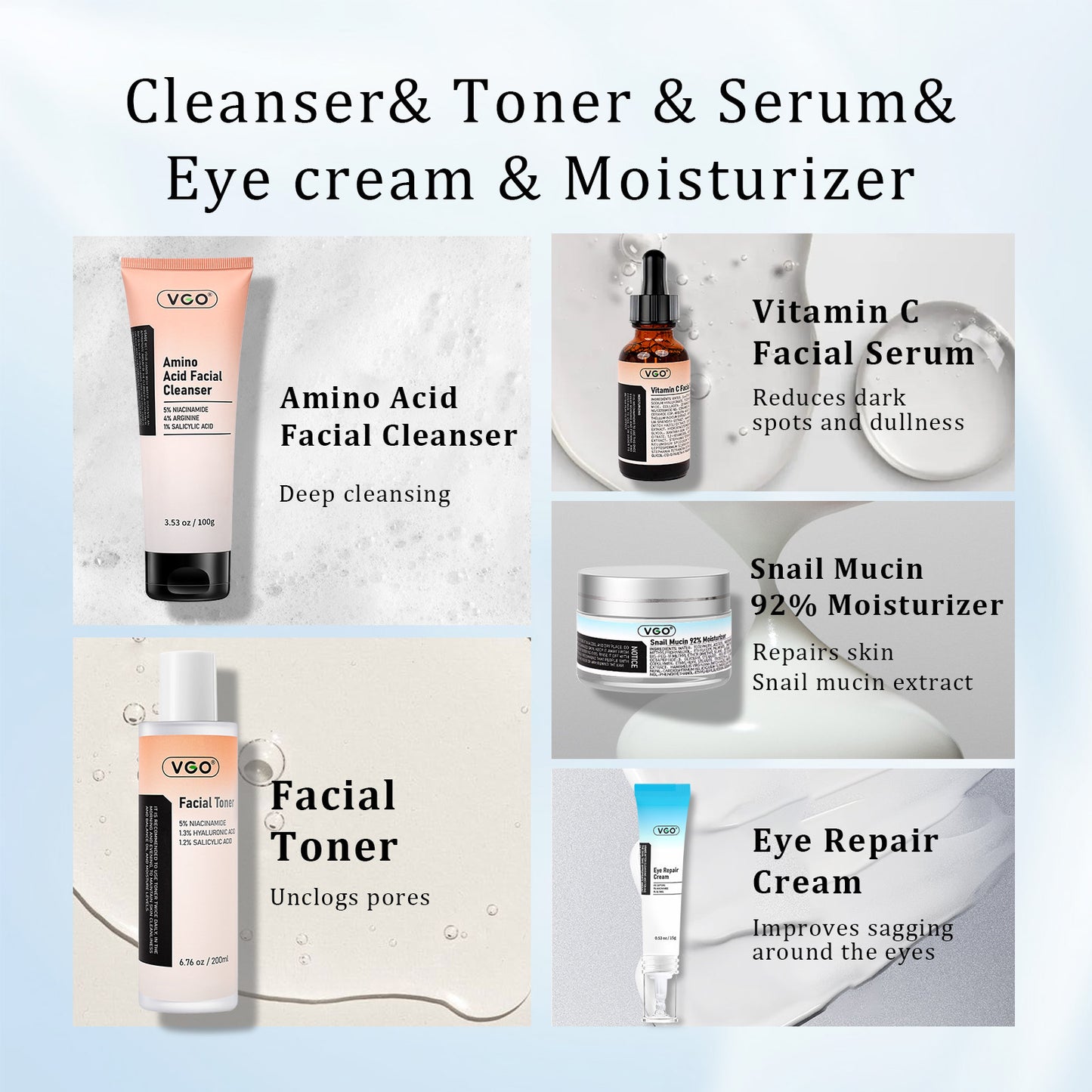 VGO SKINCARE 5-STEP ROUTINE CLEANSER